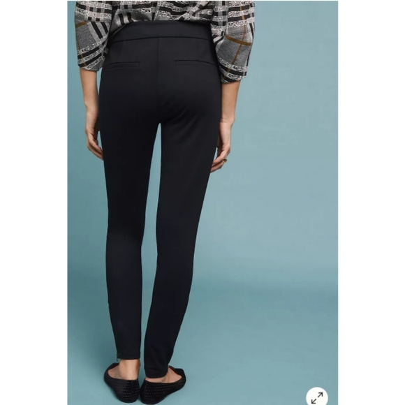 ANTHROPOLOGIE The Essential Slim Pants Ankle Zip | Black - Picture 2 of 13